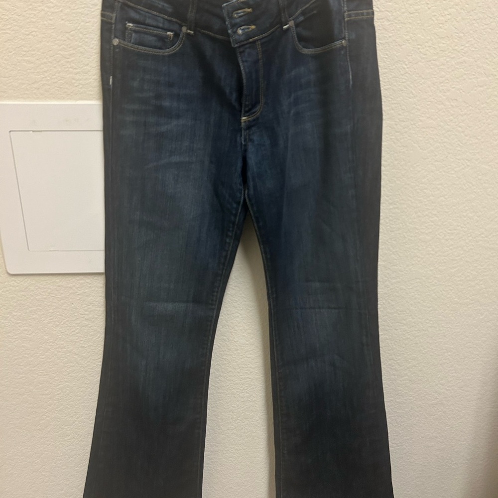 PAIGE Dark Blue Flare Jeans  Petite Women’s